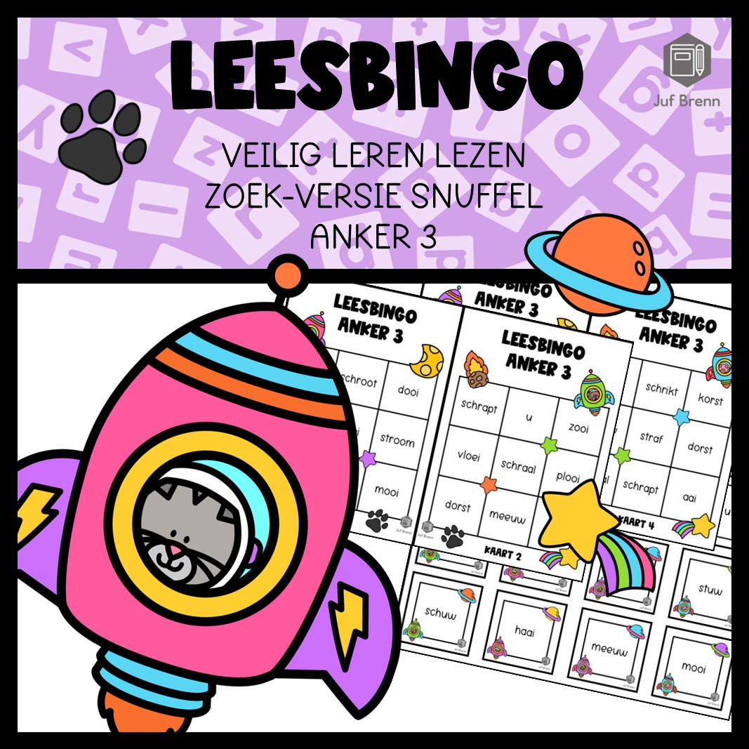 LEESBINGO VEILIG LEREN LEZEN ZOEM ANKER 3 SNUFFEL