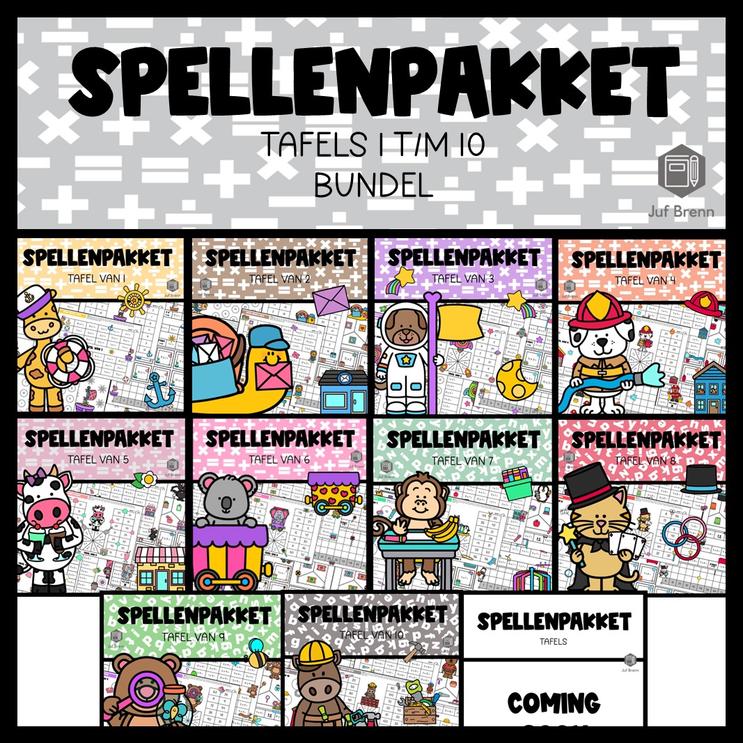 SPELLENPAKKET BUNDEL: TAFELS 1 T/M 10