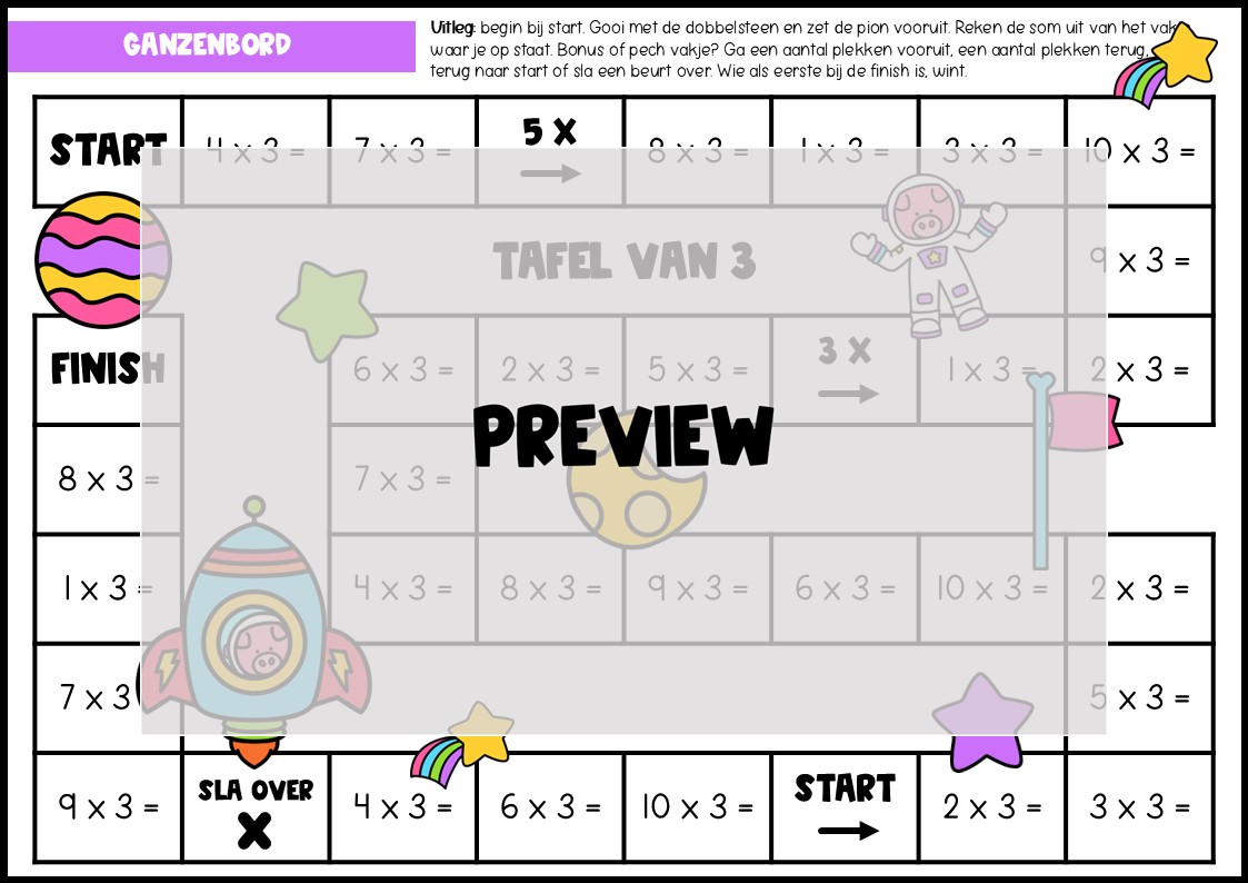 SPELLENPAKKET: TAFEL VAN 3 - Afbeelding 4