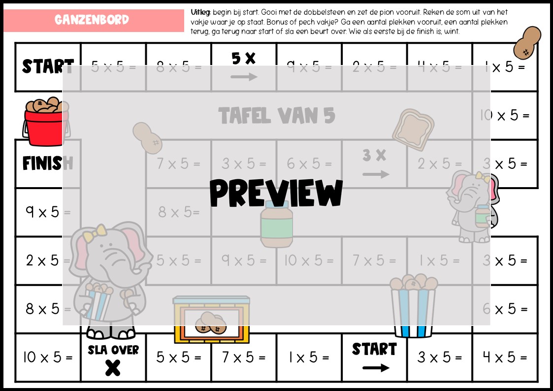 SPELLENPAKKET: TAFEL VAN 5 - Afbeelding 3