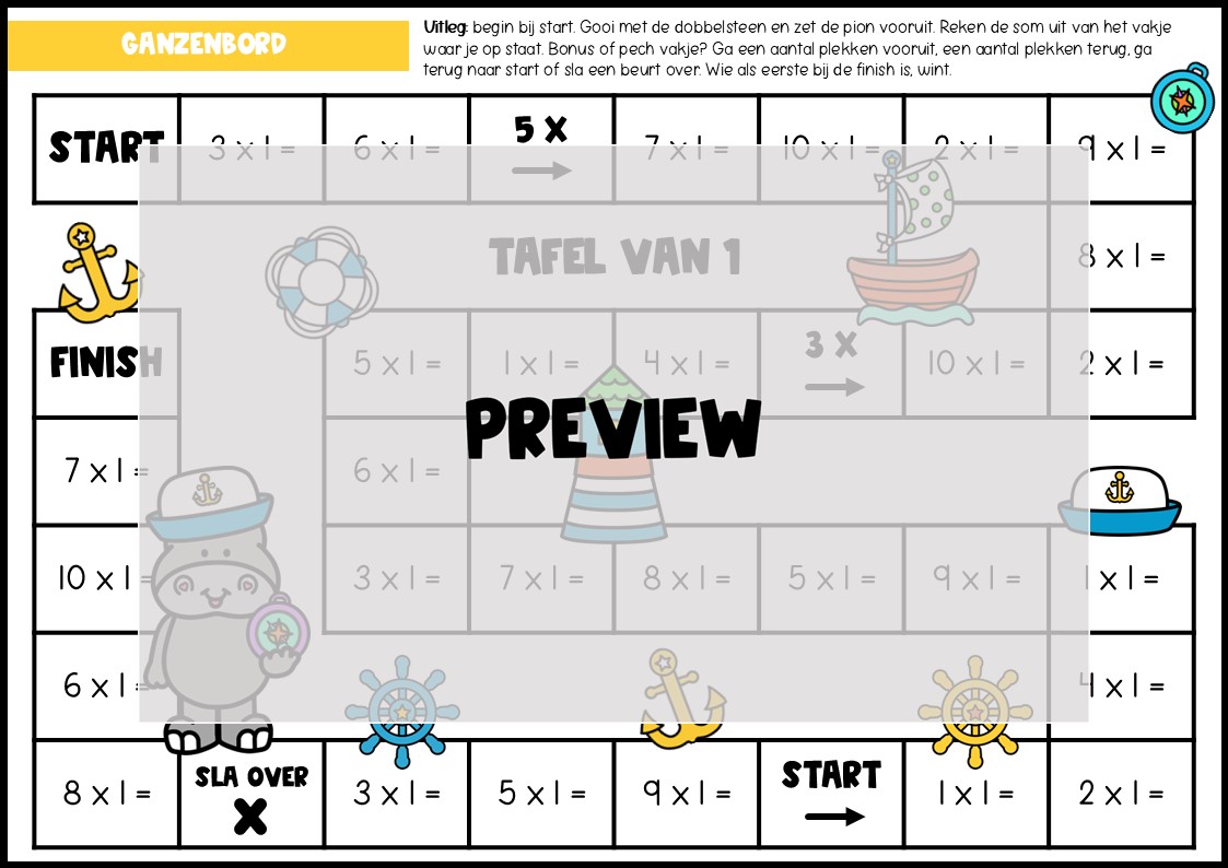 SPELLENPAKKET: TAFEL VAN 1 - Afbeelding 4