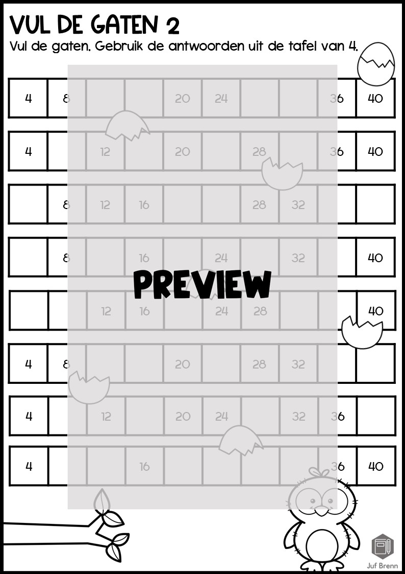 WERKBOEKJE: TAFEL VAN 4 - Afbeelding 5