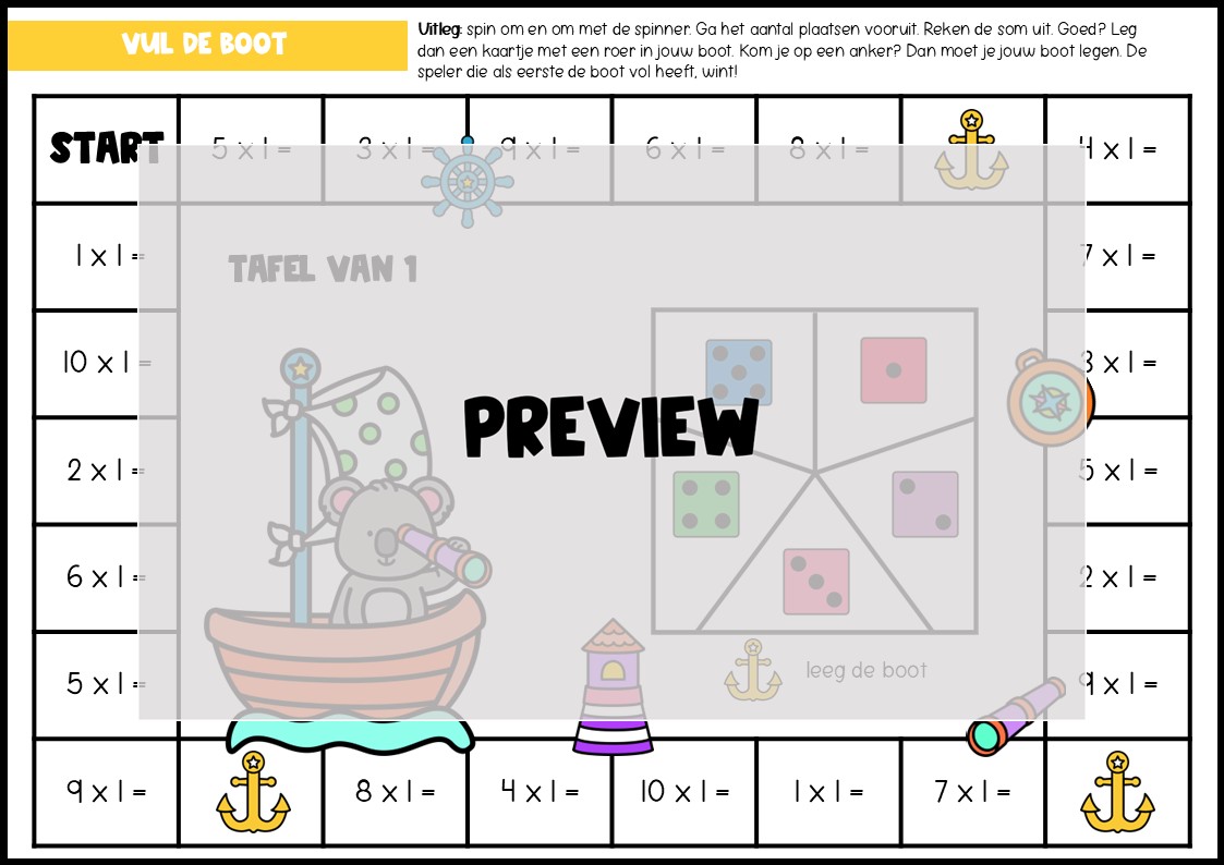 SPELLENPAKKET: TAFEL VAN 1 - Afbeelding 6