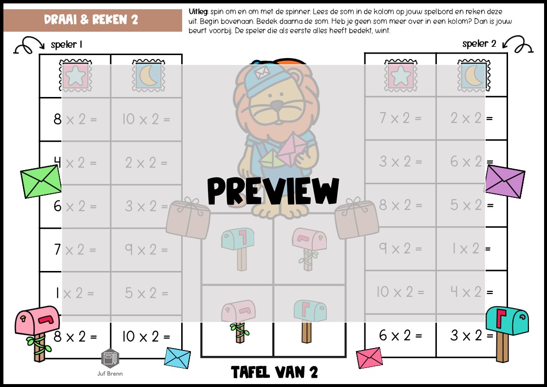 SPELLENPAKKET: TAFEL VAN 2 - Afbeelding 6