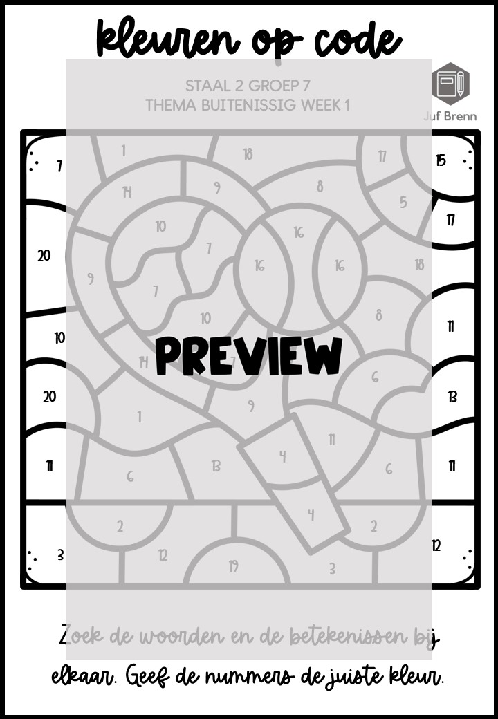 STAAL 2 WOORDENSCHAT KLEUREN OP CODE GROEP 7 THEMA BUITENISSIG - Afbeelding 2