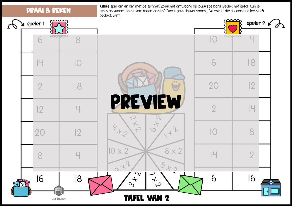 SPELLENPAKKET: TAFEL VAN 2 - Afbeelding 2