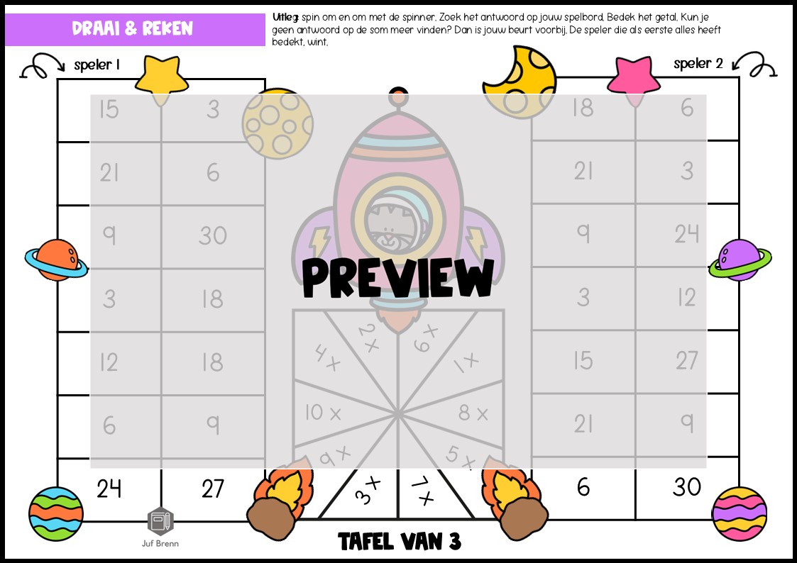 SPELLENPAKKET: TAFEL VAN 3 - Afbeelding 2