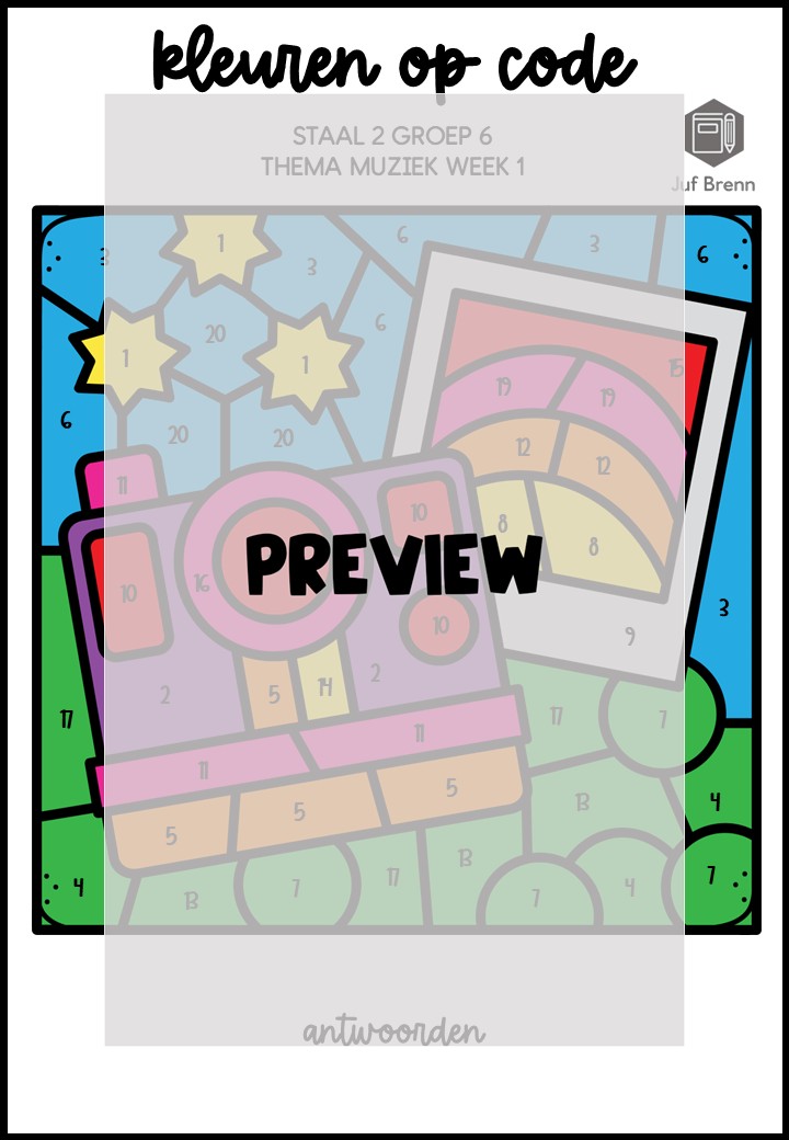 STAAL 2 WOORDENSCHAT KLEUREN OP CODE GROEP 6 THEMA MUZIEK - Afbeelding 4