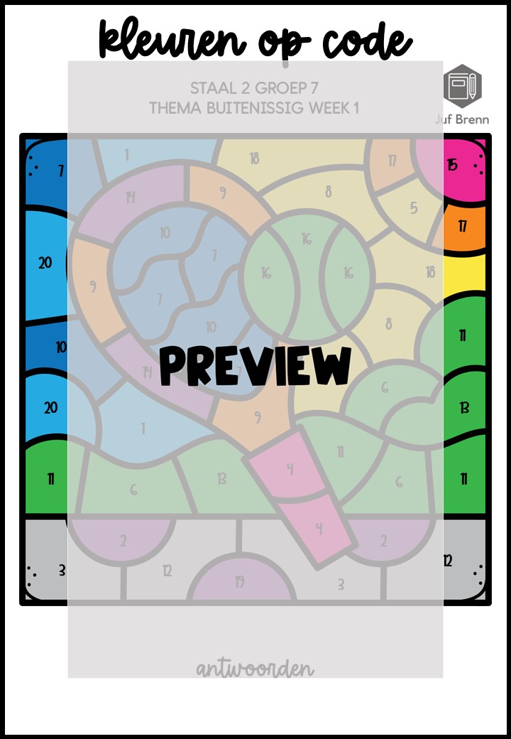 STAAL 2 WOORDENSCHAT KLEUREN OP CODE GROEP 7 THEMA BUITENISSIG - Afbeelding 4
