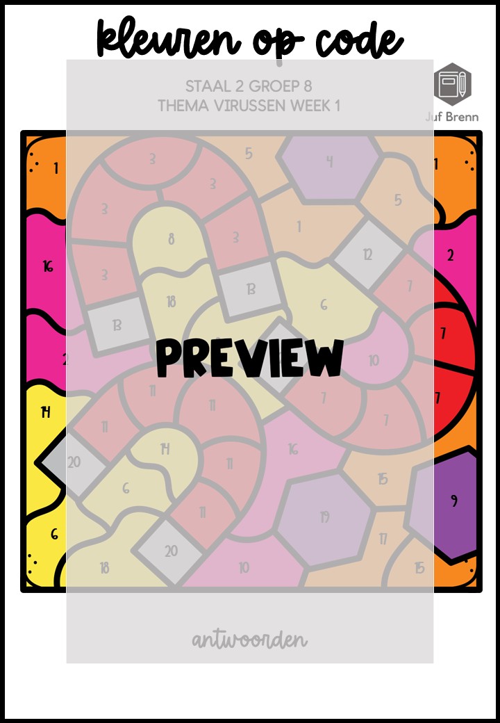 STAAL 2 WOORDENSCHAT KLEUREN OP CODE GROEP 8 THEMA VIRUSSEN - Afbeelding 4