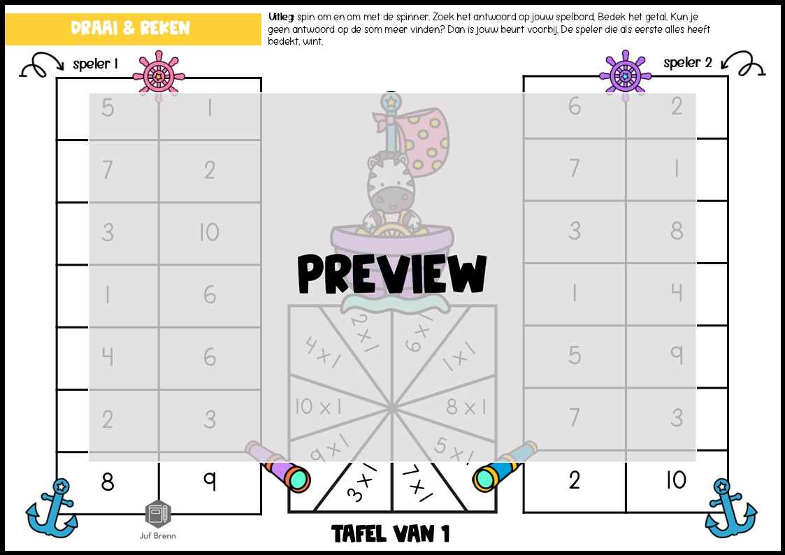 SPELLENPAKKET: TAFEL VAN 1 - Afbeelding 2