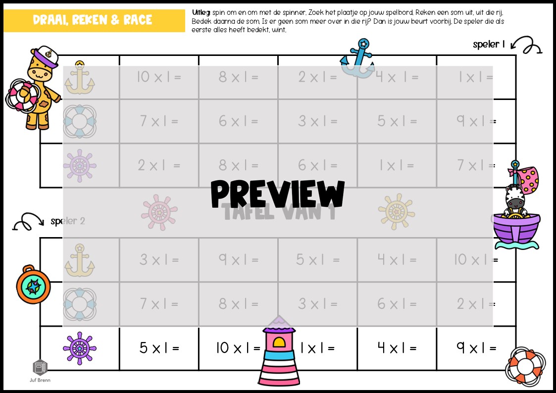SPELLENPAKKET: TAFEL VAN 1 - Afbeelding 3