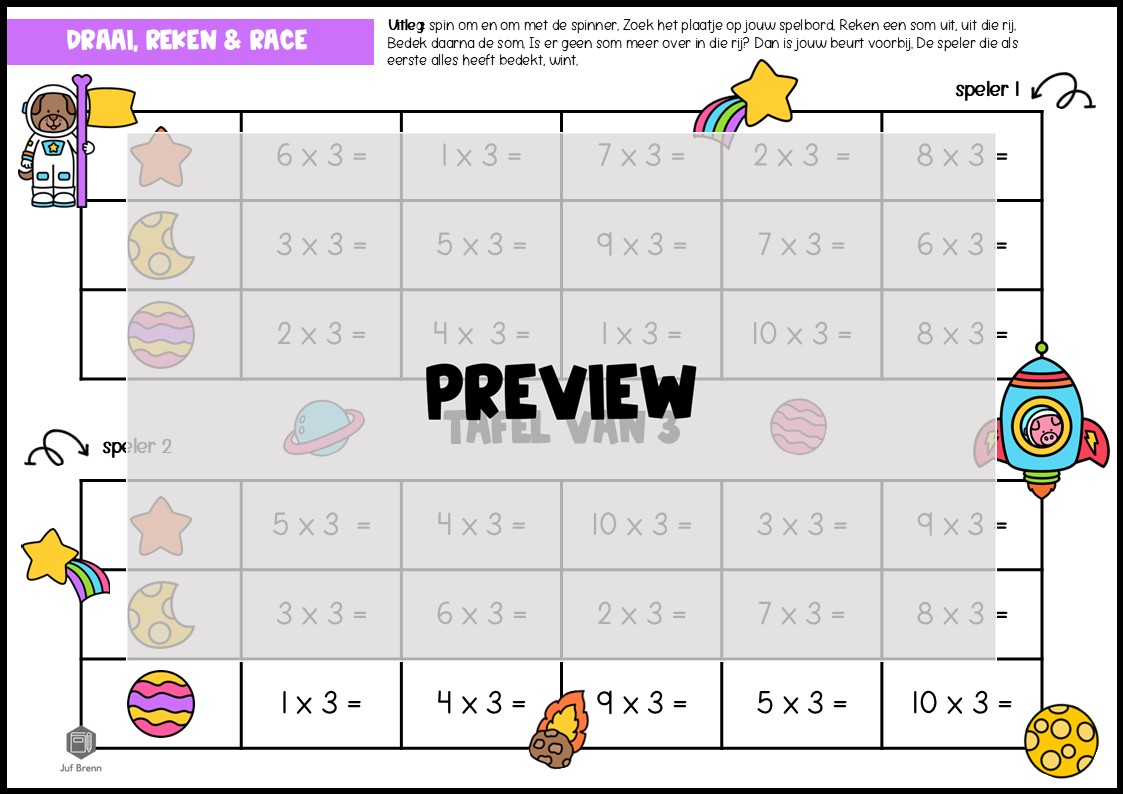 SPELLENPAKKET: TAFEL VAN 3 - Afbeelding 3