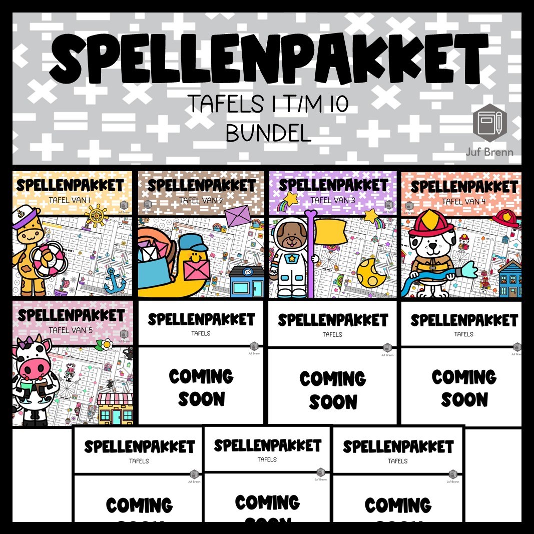 SPELLENPAKKET BUNDEL: TAFELS 1 T/M 10