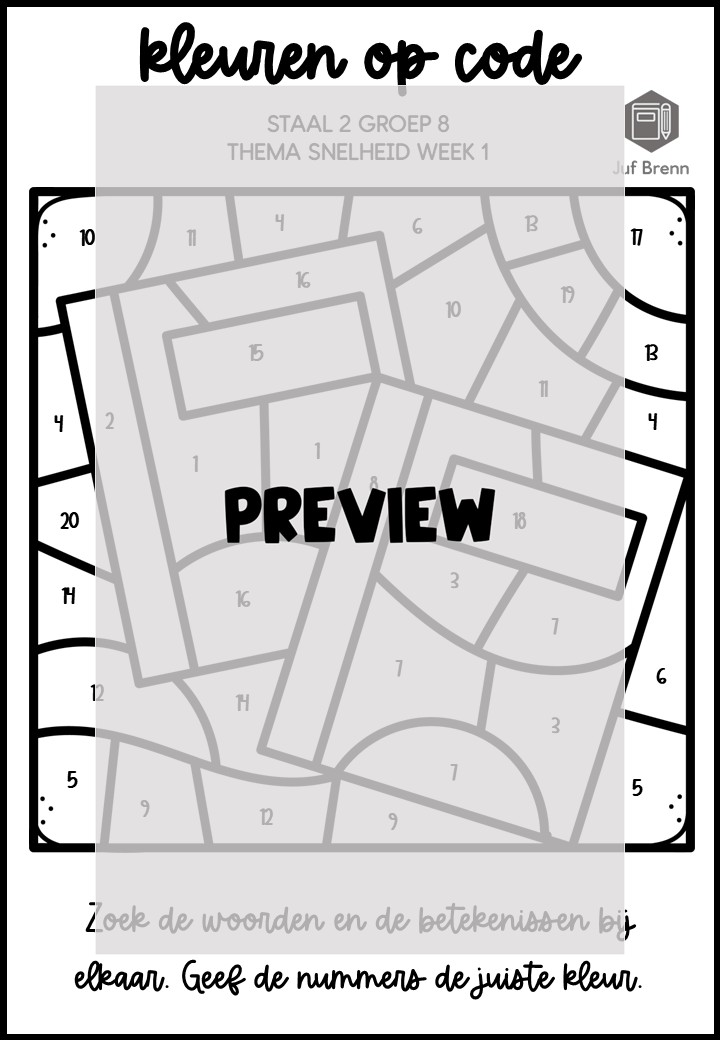STAAL 2 WOORDENSCHAT KLEUREN OP CODE GROEP 8 THEMA SNELHEID - Afbeelding 2
