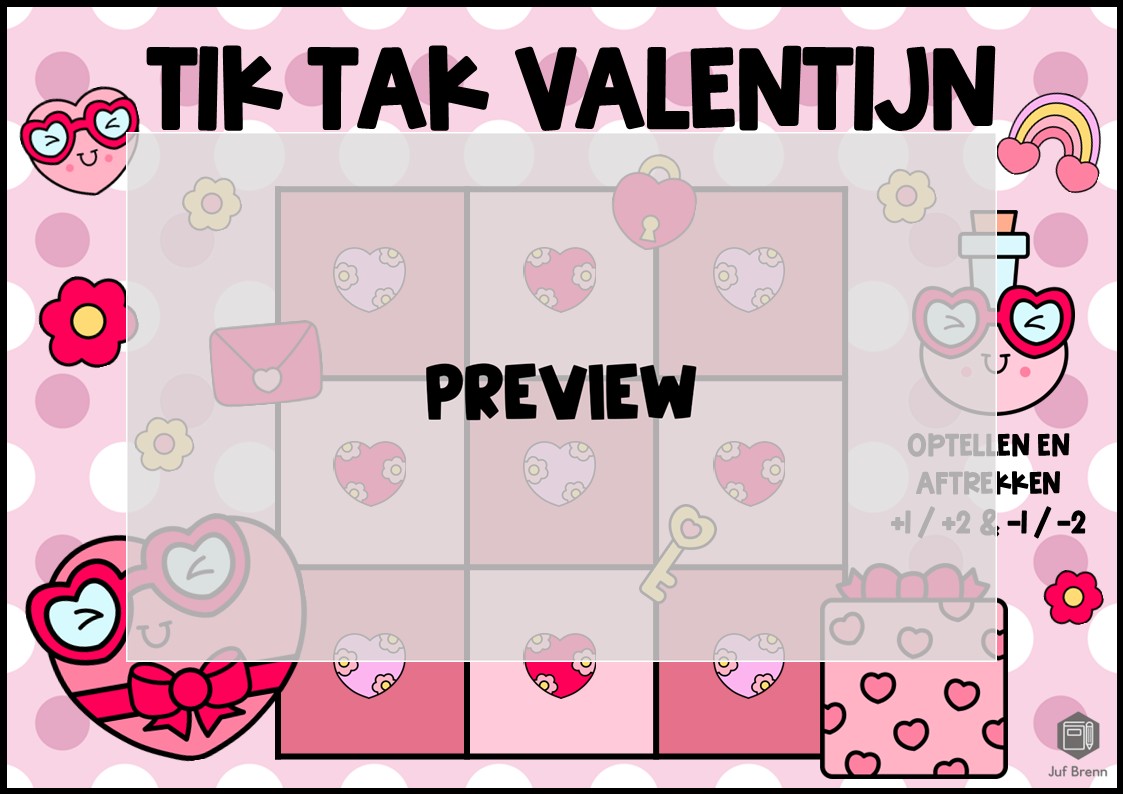 TIK TAK VALENTIJN: SOMMEN TOT 10 +1 / +2 / -1 / -2 - Afbeelding 2