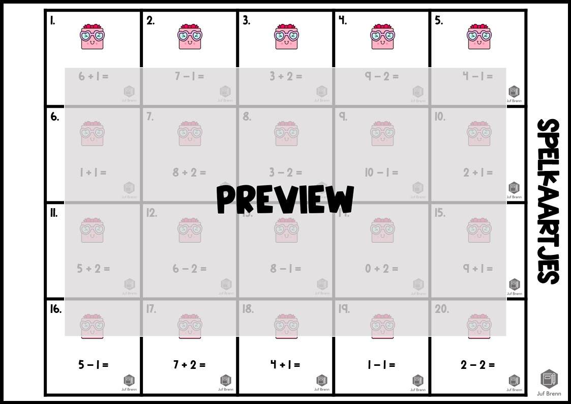 TIK TAK VALENTIJN: SOMMEN TOT 10 +1 / +2 / -1 / -2 - Afbeelding 4