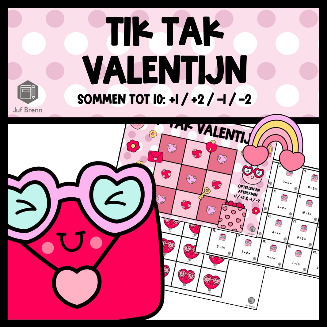TIK TAK VALENTIJN: SOMMEN TOT 10 +1 / +2 / -1 / -2