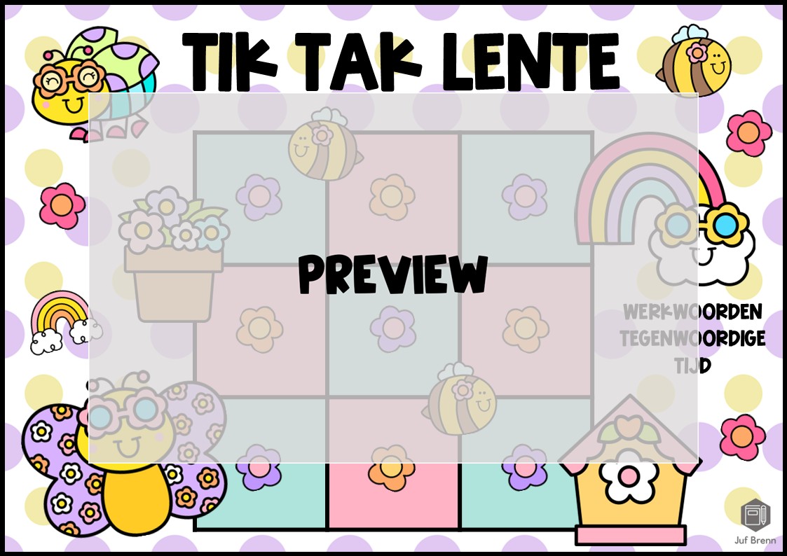 TIK TAK LENTE: WERKWOORDEN TEGENWOORDIGE TIJD - Afbeelding 2