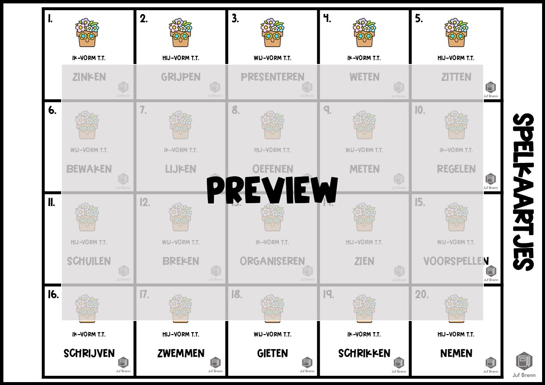 TIK TAK LENTE: WERKWOORDEN TEGENWOORDIGE TIJD - Afbeelding 3