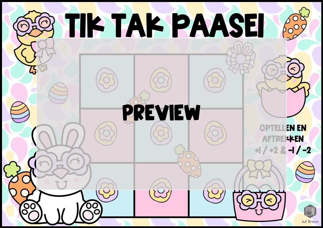 TIK TAK PAASEI: SOMMEN TOT 10 +1 / +2 / -1 / -2 - Afbeelding 2