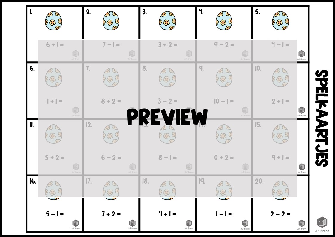 TIK TAK PAASEI: SOMMEN TOT 10 +1 / +2 / -1 / -2 - Afbeelding 3