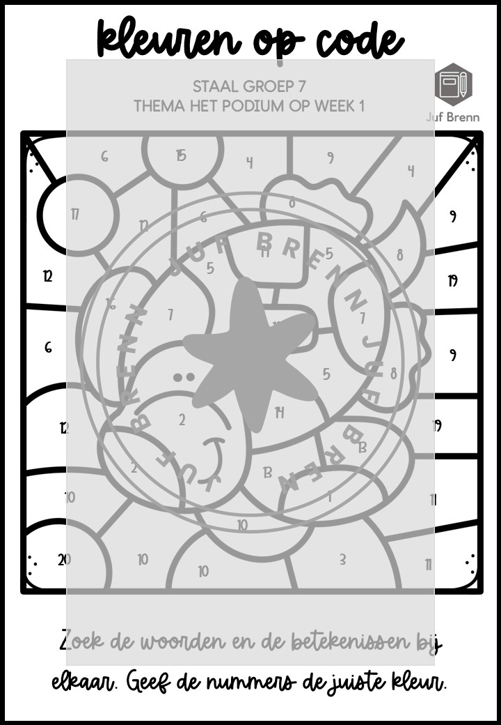 STAAL 2 WOORDENSCHAT KLEUREN OP CODE GROEP 7 THEMA HET PODIUM OP - Afbeelding 2
