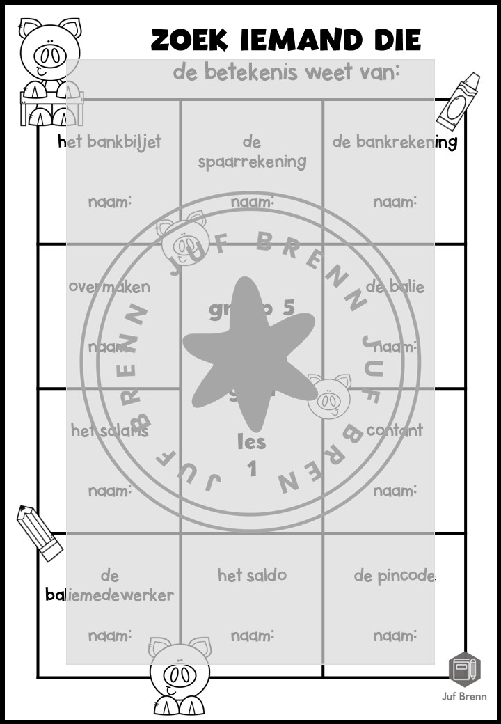 STAAL 1 WOORDENSCHAT ZOEK IEMAND DIE GROEP 5 THEMA GELD - Afbeelding 2