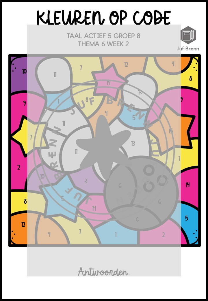 TAAL ACTIEF 5 WOORDENSCHAT KLEUREN OP CODE GROEP 8 THEMA 6 - Afbeelding 4