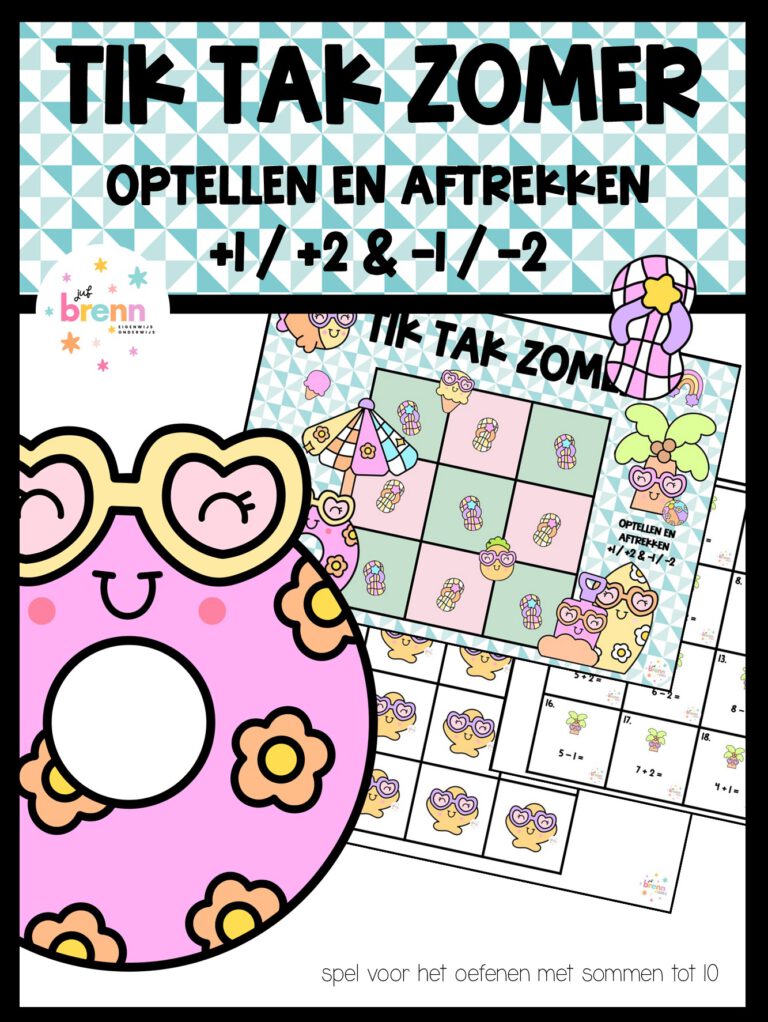 TIK TAK ZOMER: OPTELLEN & AFTREKKEN +1 / +2 / -1 /-2 – Copy