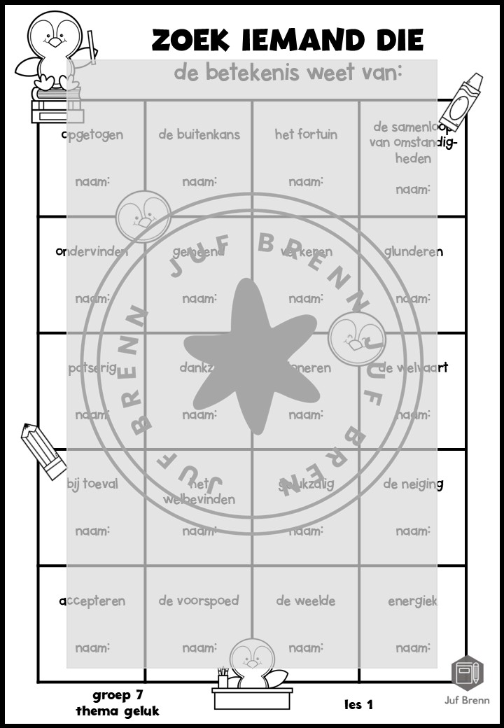 STAAL 1 WOORDENSCHAT ZOEK IEMAND DIE GROEP 7 THEMA GELUK - Afbeelding 2