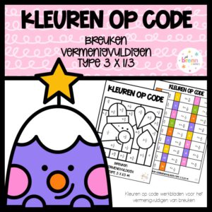 KLEUREN OP CODE BREUKEN VERMENIGVULDIGEN GETAL X BREUK