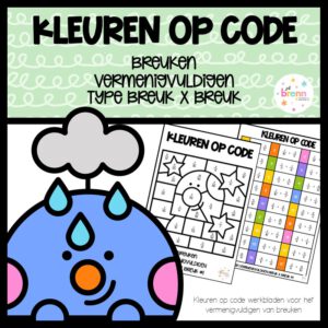 KLEUREN OP CODE BREUKEN VERMENIGVULDIGEN BREUK X BREUK