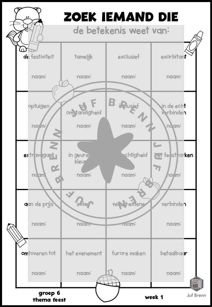 STAAL 2 WOORDENSCHAT ZOEK IEMAND DIE GROEP 6 THEMA FEEST - Afbeelding 2