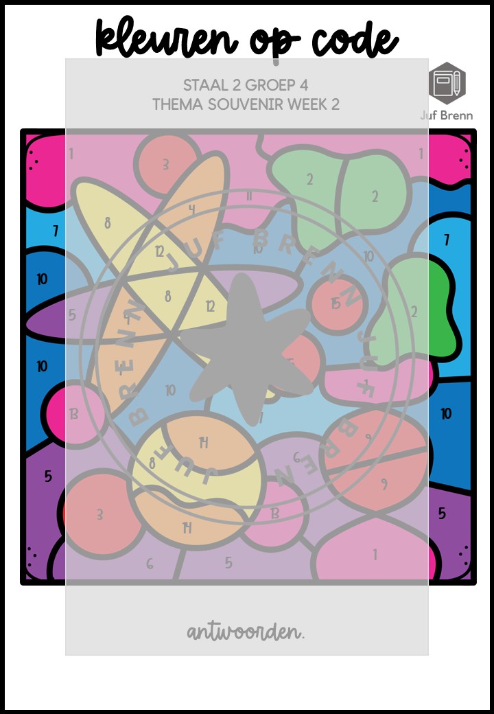 STAAL 2 WOORDENSCHAT KLEUREN OP CODE GROEP 4 THEMA SOUVENIR - Afbeelding 4