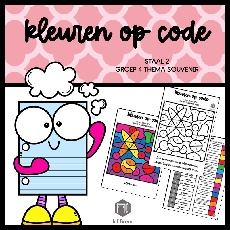 STAAL 2 WOORDENSCHAT KLEUREN OP CODE GROEP 4 THEMA SOUVENIR