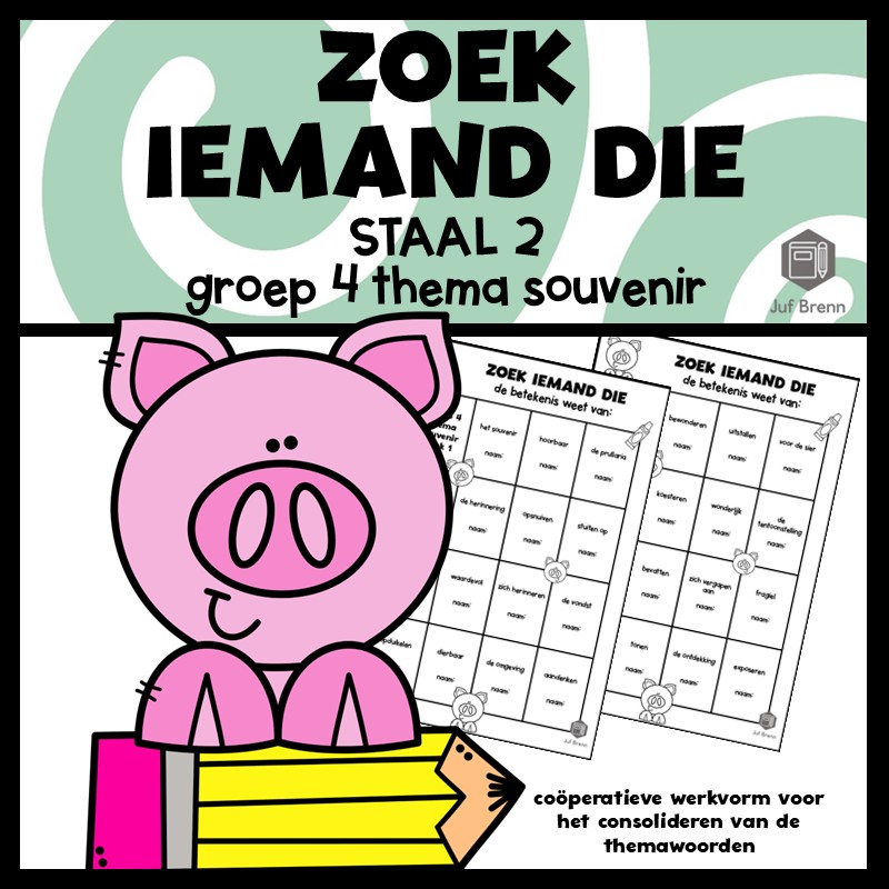 STAAL 2 WOORDENSCHAT ZOEK IEMAND DIE GROEP 4 THEMA SOUVENIR