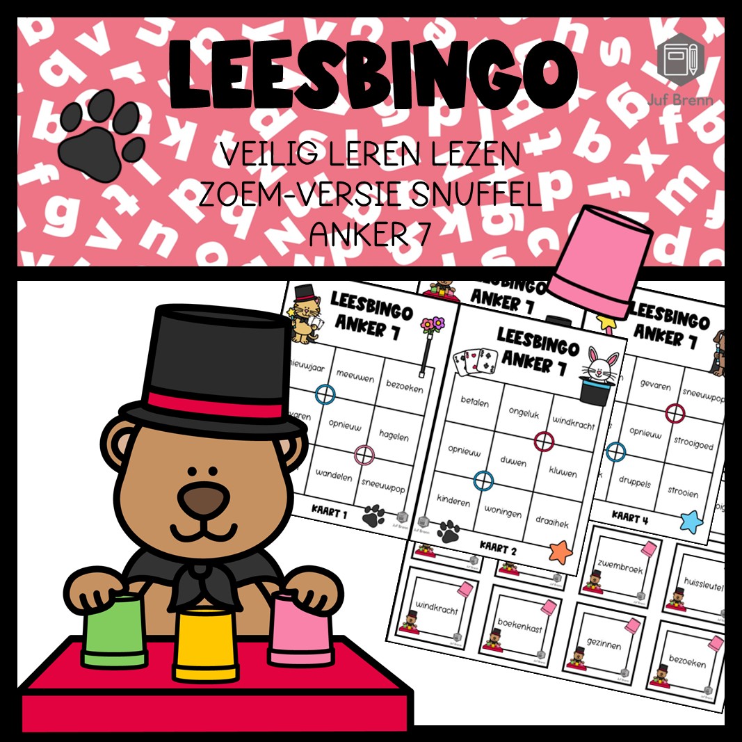 LEESBINGO VEILIG LEREN LEZEN ZOEM ANKER 7 SNUFFEL