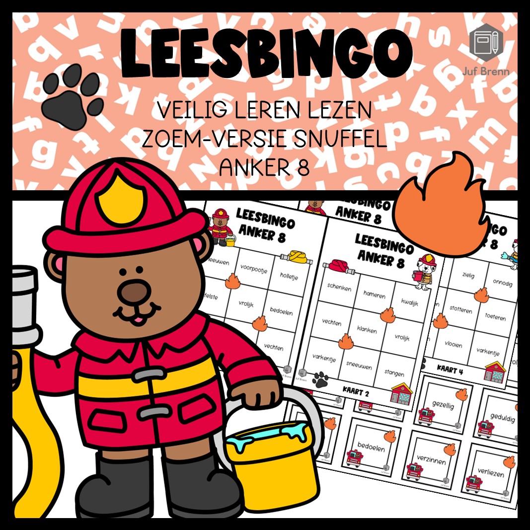 LEESBINGO VEILIG LEREN LEZEN ZOEM ANKER 8 SNUFFEL