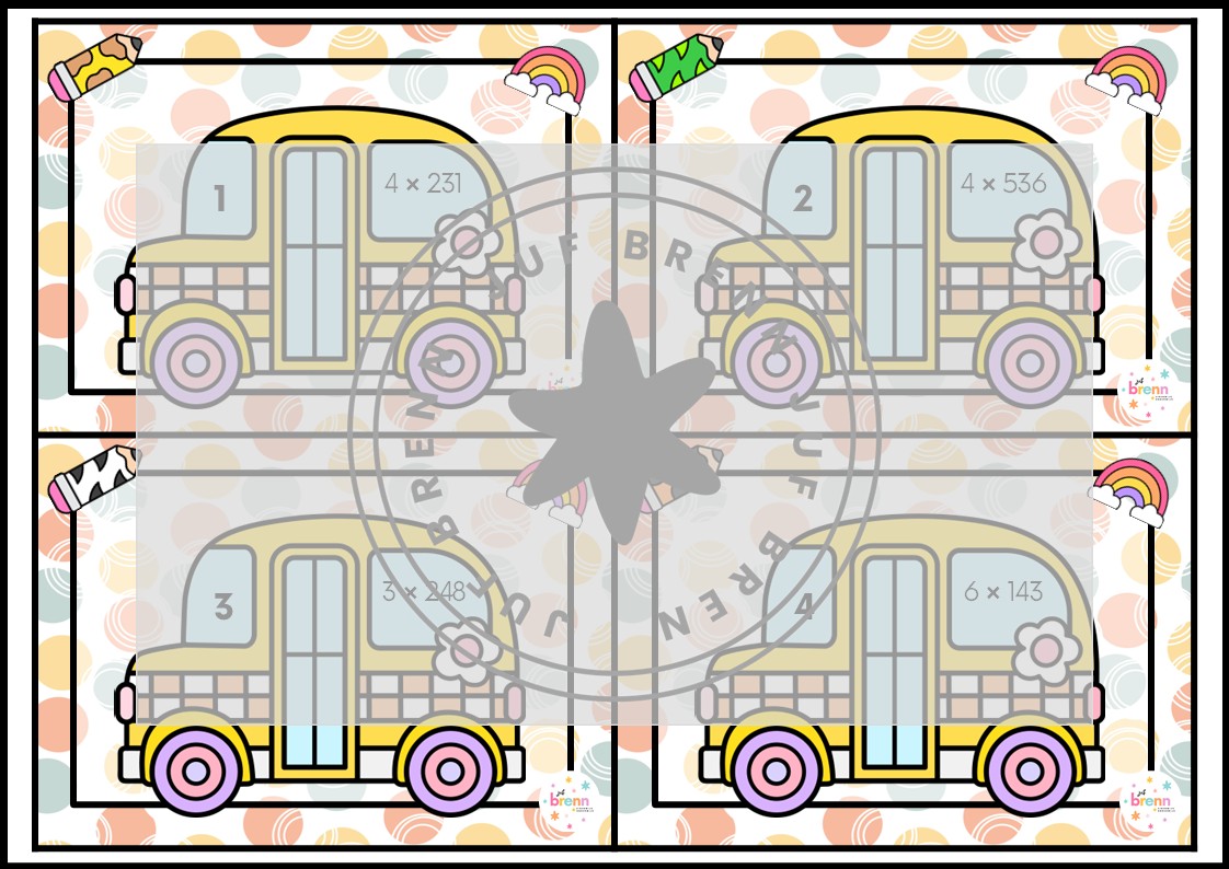 DE SCHOOLBUS: CIJFEREND VERMENIGVULDIGEN TYPE E X HTE - Afbeelding 2