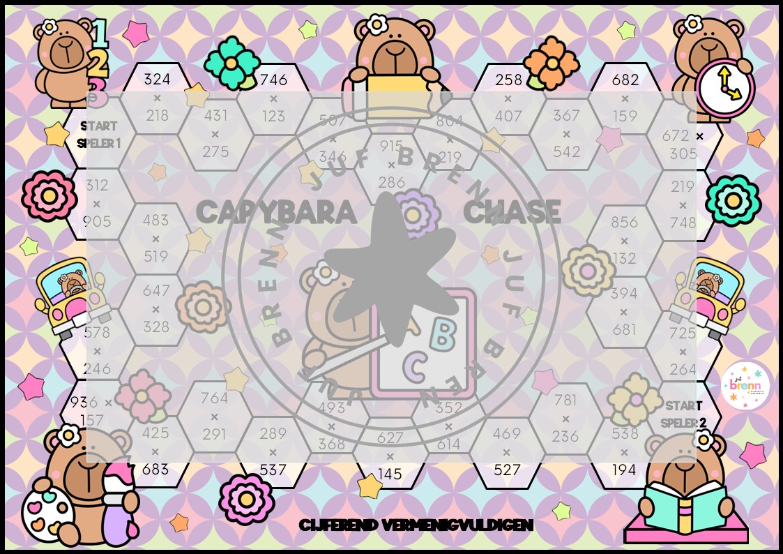 CAPYBARA CHASE: CIJFEREND VERMENIGVULDIGEN TYPE HTE X HTE - Afbeelding 2