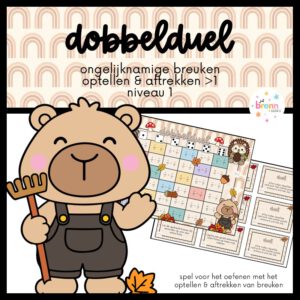 DOBBELDUEL: HERFST ONGELIJKNAMIGE BREUKEN OPTELLEN & AFTREKKEN >1 NIVEAU 1