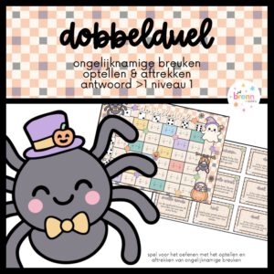 DOBBELDUEL: ONGELIJKNAMIGE BREUKEN OPTELLEN & AFTREKKEN >1 NIVEAU 1